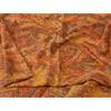 Sanskriti Vintage Sarees Orange Indian Pure Silk Printed Sari 5yd Craft Fabric