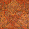 Sanskriti Vintage Sarees Orange Indian Pure Silk Printed Sari 5yd Craft Fabric