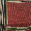 Sanskriti Vintage Sarees Dark Red Indian Pure Silk Printed Sari 5yd Craft Fabric