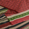 Sanskriti Vintage Sarees Dark Red Indian Pure Silk Printed Sari 5yd Craft Fabric