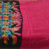 Sanskriti Vintage Sarees Hot-Pink Pure Silk Printed Woven Sari 5yd Craft Fabric