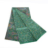 Sanskriti Vintage Sarees Green Pure Silk Printed Sari 5yd Floral Craft Fabric