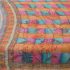 Sanskriti Vintage Sarees 100% Pure Georgette Silk Printed Sari 5yd Craft Fabric