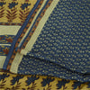 Sanskriti Vintage Sarees From India Blue Pure Silk Printed Sari 5yd Craft Fabric