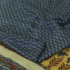 Sanskriti Vintage Sarees From India Blue Pure Silk Printed Sari 5yd Craft Fabric