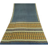 Sanskriti Vintage Sarees From India Blue Pure Silk Printed Sari 5yd Craft Fabric