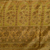 Sanskriti Vintage Sarees Green Indian Pure Silk Printed Sari 6yd Craft Fabric