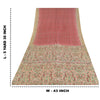 Sanskriti Vintage Sarees Red/Brown Indian Pure Silk Print Sari 5yd Craft Fabric