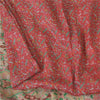 Sanskriti Vintage Sarees Red/Brown Indian Pure Silk Print Sari 5yd Craft Fabric