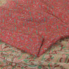 Sanskriti Vintage Sarees Red/Brown Indian Pure Silk Print Sari 5yd Craft Fabric