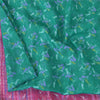 Sanskriti Vintage Sarees Green Pure Silk Printed Sari 5yd Craft Fabric