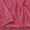 Sanskriti Vintage Sarees Hot-Pink Pure Silk Printed Sari 5yd Craft Fabric