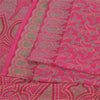 Sanskriti Vintage Sarees Hot-Pink Pure Silk Printed Sari 5yd Craft Fabric