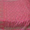 Sanskriti Vintage Sarees Hot-Pink Pure Silk Printed Sari 5yd Craft Fabric