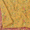 Sanskriti Vintage Sarees Yellow Indian Cotton Silk Printed Sari 5yd Craft Fabric