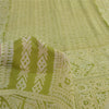 Sanskriti Vintage Sarees Green Indian Pure Silk Printed Sari 6 yard Craft Fabric