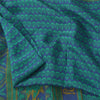 Sanskriti Vintage Sarees Blue/Green 100% Pure Silk Printed Sari 5yd Craft Fabric