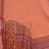 Sanskriti Vintage Sarees Indian Orange Pure Chiffon Print Sari 5yd Craft Fabric