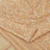 Sanskriti Vintage Sarees Cream Indian Pure Silk Printed Sari 5yd Craft Fabric