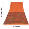 Sanskriti Vintage Sarees Orange Indian Pure Silk Printed Sari 6yd Craft Fabric