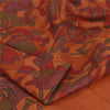 Sanskriti Vintage Sarees Indian Orange Pure Silk Printed Sari 6yd Craft Fabric