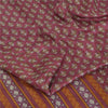 Sanskriti Vintage Sarees Indian Purple Pure Silk Printed Sari 5yd Craft Fabric