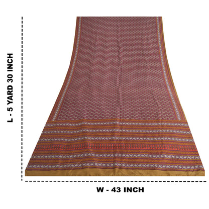 Sanskriti Vintage Sarees Indian Purple Pure Silk Printed Sari 5yd Craft Fabric