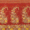 Sanskriti Vintage Sarees Yellow Indian Pure Silk Printed Sari 6yd Craft Fabric