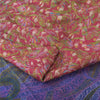 Sanskriti Vintage Sarees Pink Pure Silk Printed Sari 5yd Craft Fabric