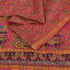 Sanskriti Vintage Sarees Pink Zari Border Human Printed Pure Silk Sari Fabric