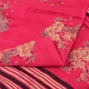 Sanskriti Vintage Sarees Hot Pink Indian Pure Silk Printed Sari 7yd Craft Fabric