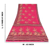 Sanskriti Vintage Sarees Hot Pink Indian Pure Silk Printed Sari 7yd Craft Fabric