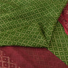 Sanskriti Vintage Sarees Green/Red 100% Pure Silk Printed Sari 6yd Craft Fabric