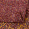 Sanskriti Vintage Sarees Indian Dark Red Pure Silk Printed Sari 5yd Craft Fabric