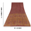 Sanskriti Vintage Sarees Indian Dark Red Pure Silk Printed Sari 5yd Craft Fabric