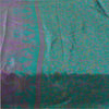 Sanskriti Vintage Sarees Green/Purple Pure Silk Printed Sari 6yd Craft Fabric