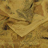 Sanskriti Vintage Sarees Mustard Indian Pure Silk Printed Sari 6yd Craft Fabric