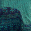 Sanskriti Vintage Sarees Blue Indian Pure Silk Printed Sari 5yd Craft Fabric