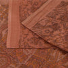 Sanskriti Vintage Sarees Dark Peach 100% Pure Silk Printed Sari 6yd Craft Fabric