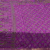 Sanskriti Vintage Sarees Purple Indian Pure Silk Printed Sari 6yd Craft Fabric