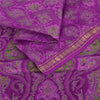 Sanskriti Vintage Sarees Purple Indian Pure Silk Printed Sari 6yd Craft Fabric