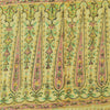 Sanskriti Vintage Sarees Lemon Yellow Pure Silk Printed Sari 6yd Craft Fabric