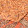 Sanskriti Vintage Sarees Orange Indian Pure Silk Printed Sari 5yd Craft Fabric