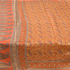 Sanskriti Vintage Sarees Orange Indian Pure Silk Printed Sari 5yd Craft Fabric