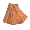 Sanskriti Vintage Sarees Orange Indian Pure Silk Printed Sari 5yd Craft Fabric