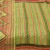 Sanskriti Vintage Sarees Green/Red 100% Pure Silk Printed Sari 5yd Craft Fabric