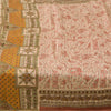 Sanskriti Vintage Sarees From India Pink Pure Silk Printed Sari 5yd Craft Fabric