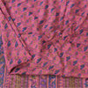 Sanskriti Vintage Sarees Pink/Blue Pure Silk Bird Printed Sari 6yd Craft Fabric