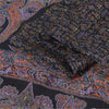 Sanskriti Vintage Sarees Indian Black Pure Silk Printed Sari 5yd Craft Fabric