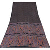 Sanskriti Vintage Sarees Indian Black Pure Silk Printed Sari 5yd Craft Fabric